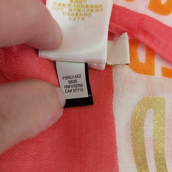 Kate Spade All That Glitters Cocktails Drink Scarf Pink Gold Metallic 80"x30" - Picture 6 of 15